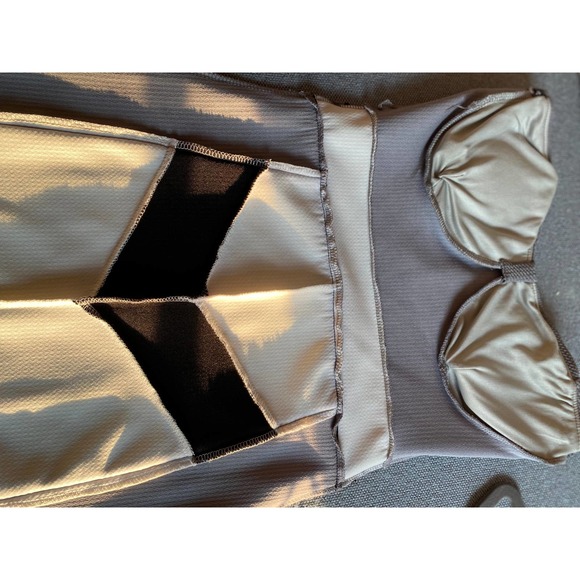 A'gaci womans strapless dress size M bodycon underwire pad bra gray white black - Picture 9 of 12